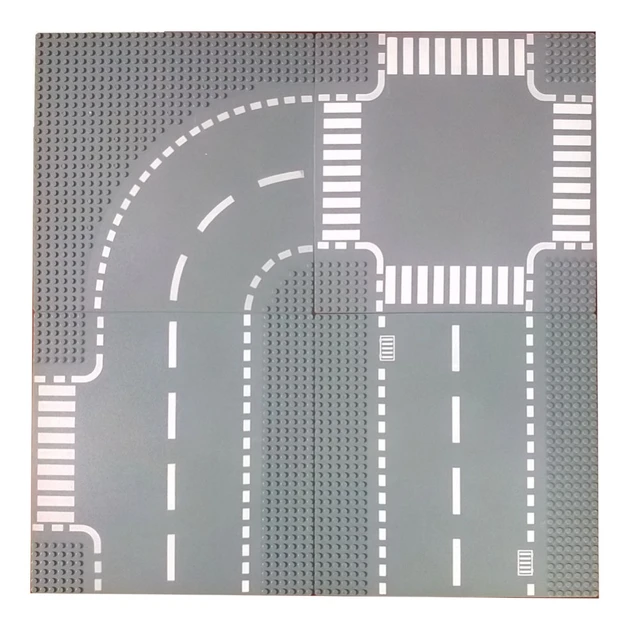 32x32 small dot Baseplate City Town Street Beach Straight crossroad  t-junction curve road building block base plate 7280 - AliExpress