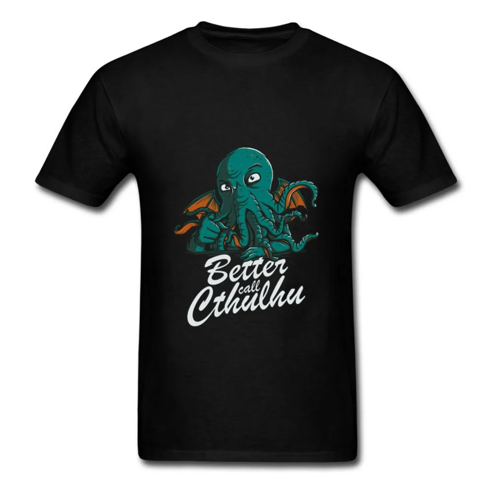 Summer Newest Men anime T Shirt Better Call Cthulhu Design T-Shirt 100%Cotton Short Sleeve Tops Tees Cool Clothes | Мужская одежда