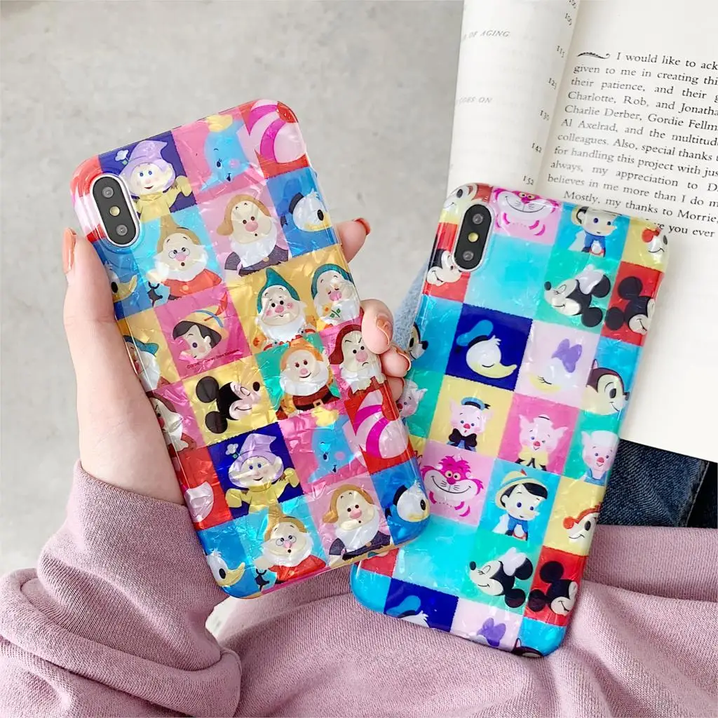 Чехол для iPhone 7 Seven Dwarfs мультфильм Микки чехол X XR XS Max 6 6S 8 Plus 10 Роскошный мягкий TPU