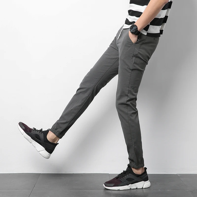 Men's Casual Pants Men Sweatpants Solid Fashion Ankle