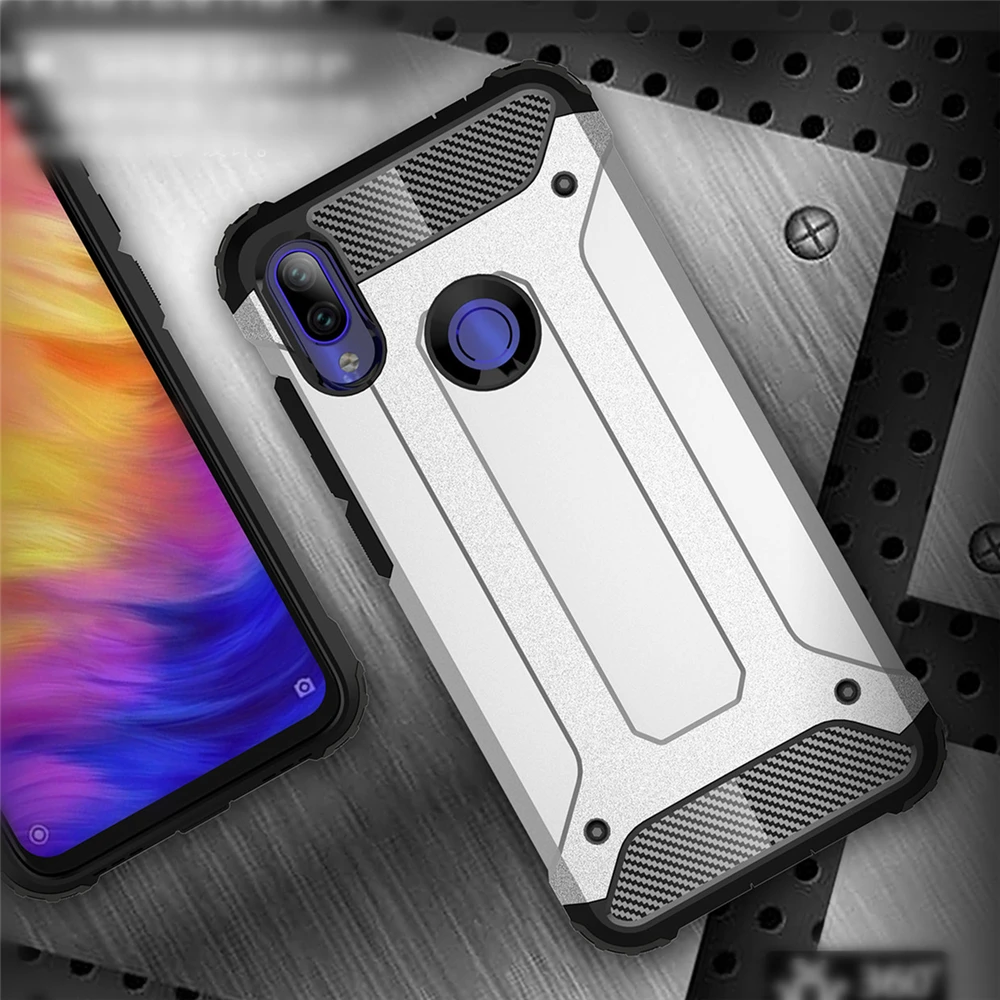 

For Xiaomi Redmi Note 7 Case Luxury Rugged Hybrid Armor Back Cover For Redmi Note7 Pro Case 2In1 Shockproof Phone Shell (XS0502)
