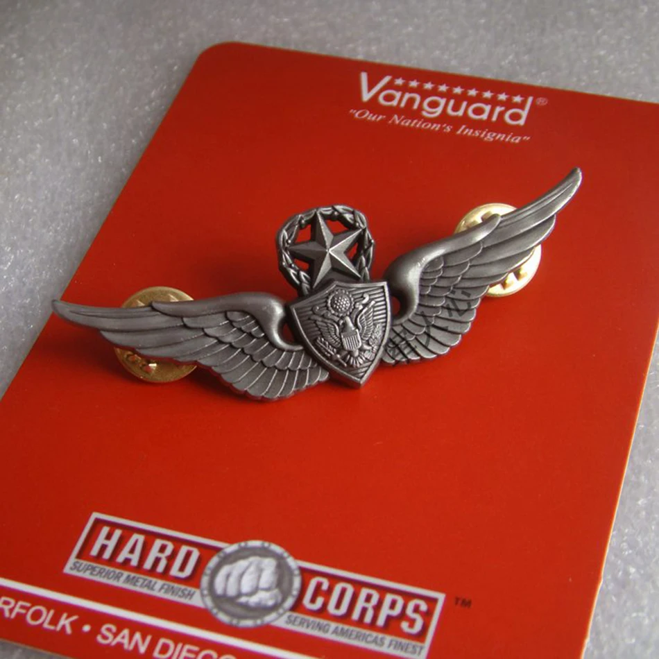 WW2 US ARMY MILITARY MASTER ARMY AVIATION WINGS BADGE PIN INSIGNIA METAL