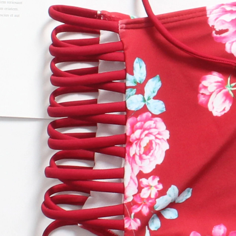 OM Bikini Set 2018 Swimwear Biquini Off Shoulder Sexy Swimsuit Women Vintage Bathing Suit Push up Brazilian Maillot De Bain 4