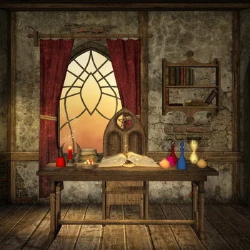 

Laeacco Magical Laboratory Horrifying Room Baby Skull Photography Background Customized Photographic Backdrops For Photo Studio