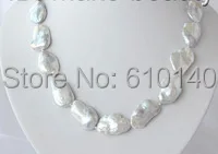 

FF+++AA00000102 big 28mm baroque white keshi reborn freshwater cultured pearl necklace