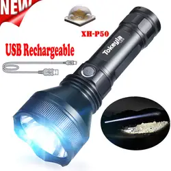 Водонепроницаемый XH P50 светодио дный фонарик Портативный USB Перезаряжаемые Torch Light лампа Приключения ночная прогулка Мощный тактический