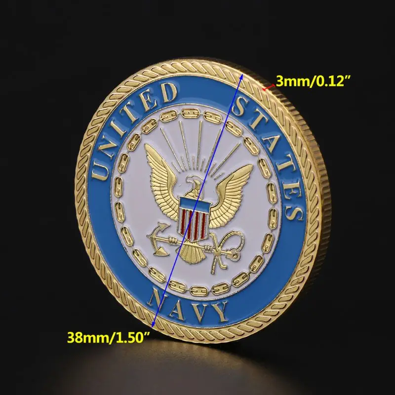 

Gold Plated United States Navy Commemorative Coin Souvenir Challenge Collectible Coins Collection Art Craft Gift