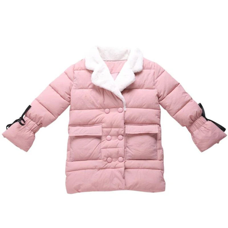 

winter pink yellow cotton jacket for girls thick warm children clothes kids casual outerwear new fashion down jackets for girls