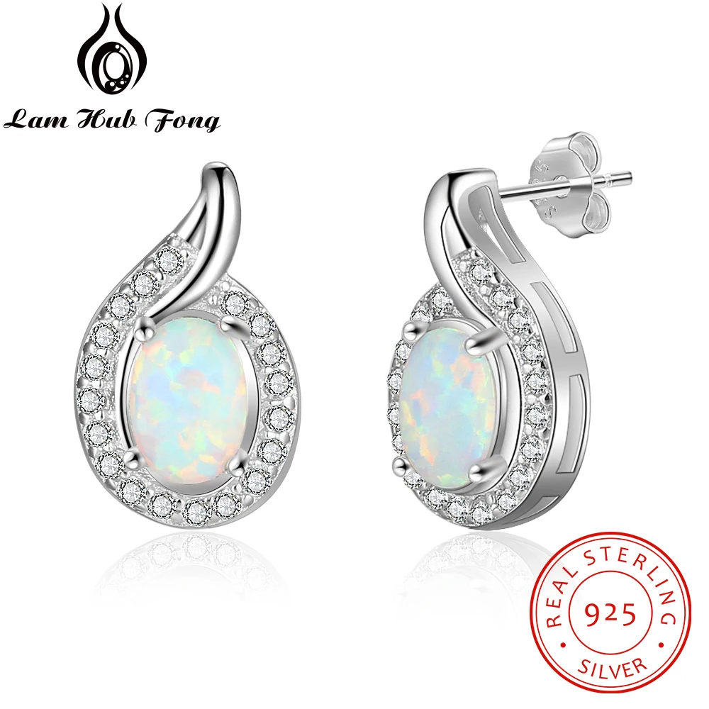925 Sterling Silver Opal Earrings With Cubic Zirconia Twist Knot Stud Earrings For Women Silver 925 Jewelry Gift,China
