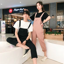 Супер красивые передники для пар, высококачественные корейские Комбинезоны для женщин и мужчин, Свободные Комбинезоны, Молодежные дикие Комбинезоны для мужчин