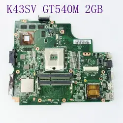 K43SV GT540M N12P-GS-A1 2 Гб Оперативная память Материнская плата Asus P43S X43S K43S A43S Материнская плата ноутбука HM65 REV 4,1 100% тестирование работает хорошо