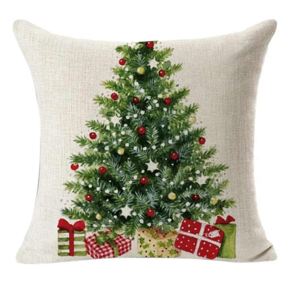 Наволочка Gajjar с рисунком рождественской елки Санта Клауса, наволочка из хлопка и льна для дома, декоративные наволочки kussenhoes
