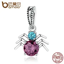 Bamoer 925 araña de plata colgantes de los encantos cupieron las pulseras para las mujeres y los granos de la joyería ingredientes scc047