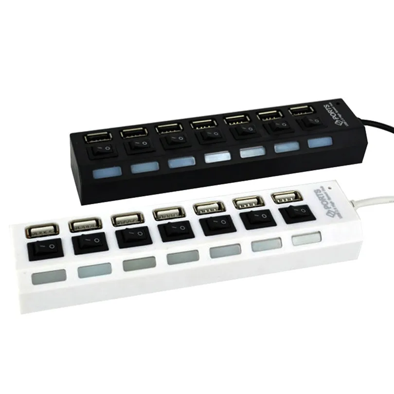 

7 Port USB 2.0 HUB with ON/OFF Switch High Speed 7 port USB spliter For PC Laptop A30