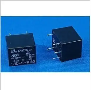 

10pcs Mini Power Relay 5V DC Coil SRD-S-105D PCB type