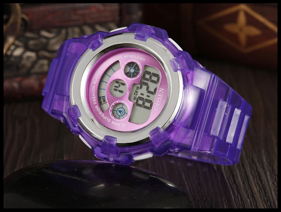 OHSEN Children Watch Fashion Casual Watches Quartz Wristwatches Waterproof Jelly Kids Clock boys Hours girls Students Wristwatch (7)