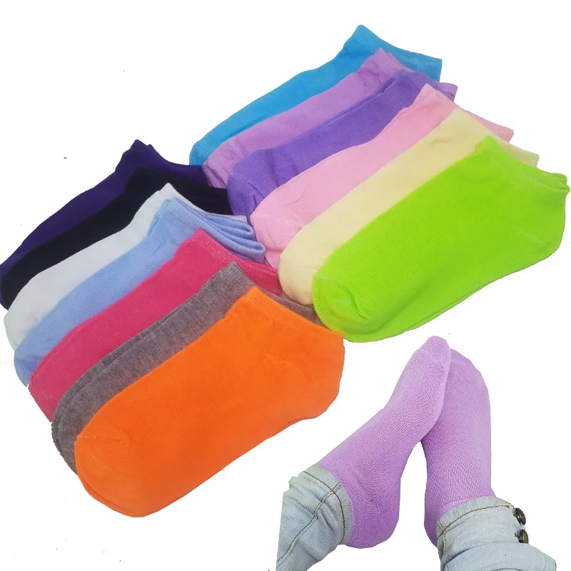 

Warm comfortable cotton bamboo fiber girl women's socks ankle low female invisible color girl boy hosiery5pair=10pcs WS03-7