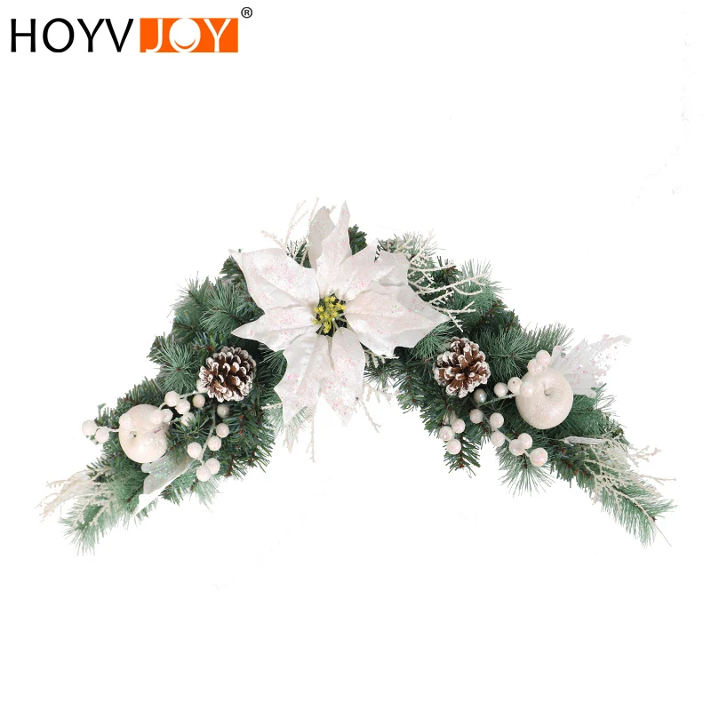 

HOYVJOY Christmas Decorations for Home Blue Rattan Christmas flower Pendant Ornament Home/market Door decoration