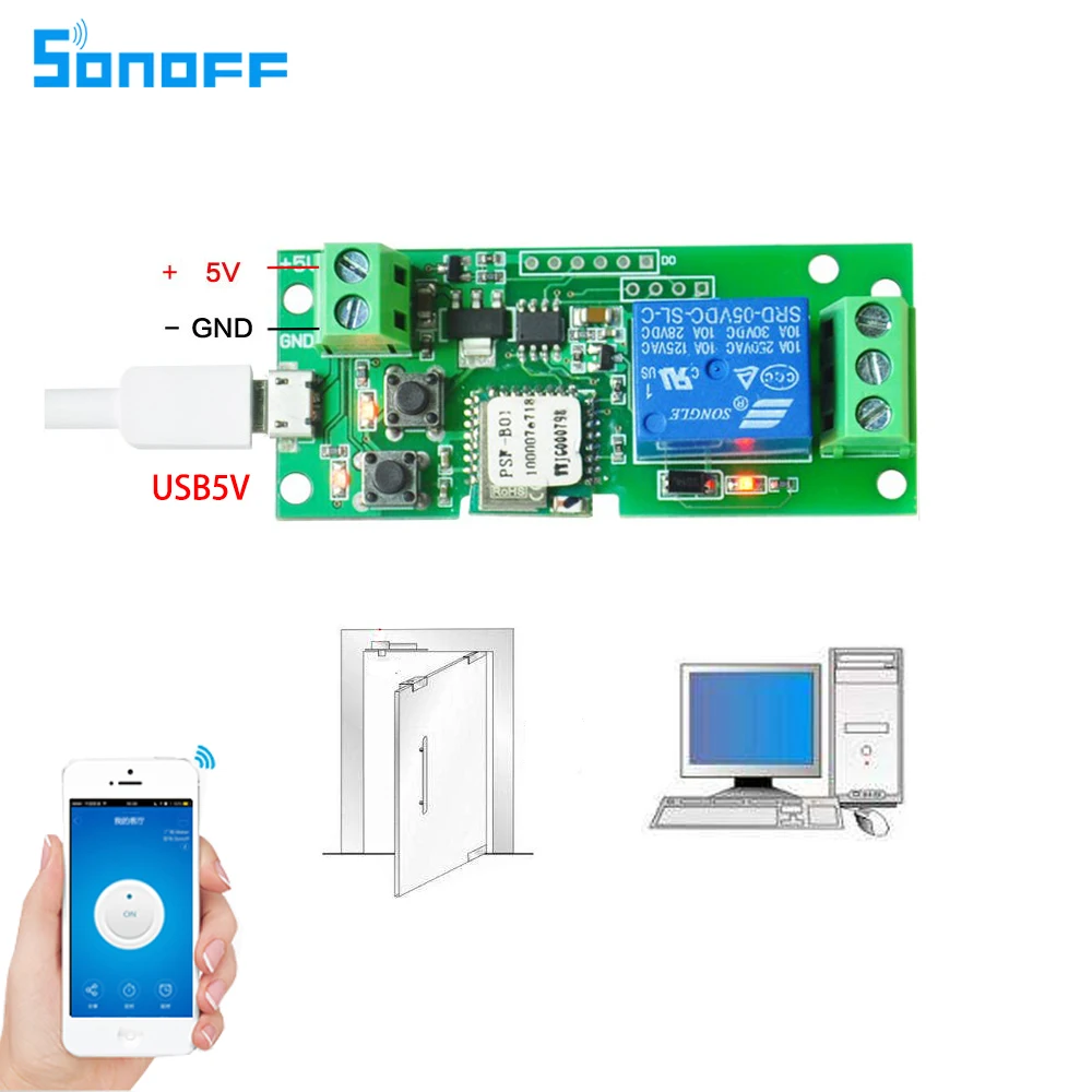 sonoff DC5V 12v 24v 32v wifi switch wireless Relay module Smart home Automation for access control systemr Inching/Self-Locking sonoff DC5V 12v 24v 32v wifi switch wireless Relay module Smart home Automation for access control systemr Inching/Self-Locking