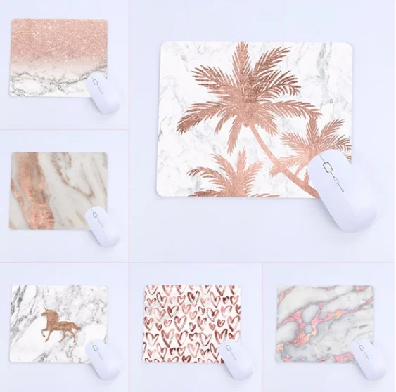 

Mairuige Rose Gold Mouse Pad Computer Notebook Gaming Mouse Pad Mouse Pad Marble Pattern Game Mouse Pad 22X18/25X20/2X29CM