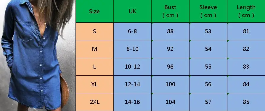 Модные женские туфли голубой джинс деним длинная Повседневная рубашка с длинным рукавом Повседневный уличная одежда свободного кроя Верхняя часть одежды