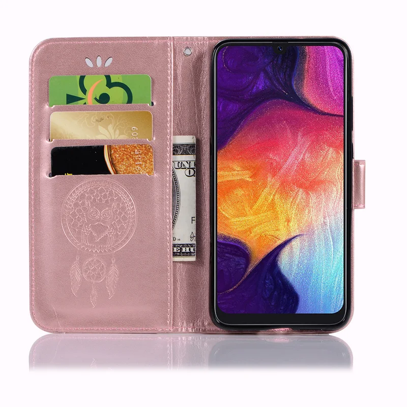 Роскошный кожаный чехол бумажник с откидной крышкой для Samsung Galaxy A50 Coque мобильный