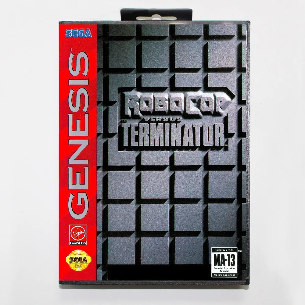 

Robocop Versus the Terminator Game Cartridge 16 bit MD Game Card With Retail Box For Sega Mega Drive For Genesis