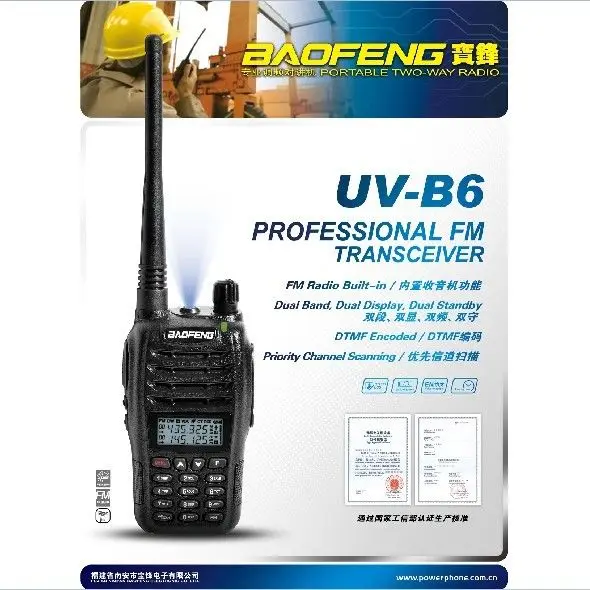 2 шт BAOFENG UV-B6 VHF/UHF 136-174/400-470MHz Двухдиапазонная рация Новинка