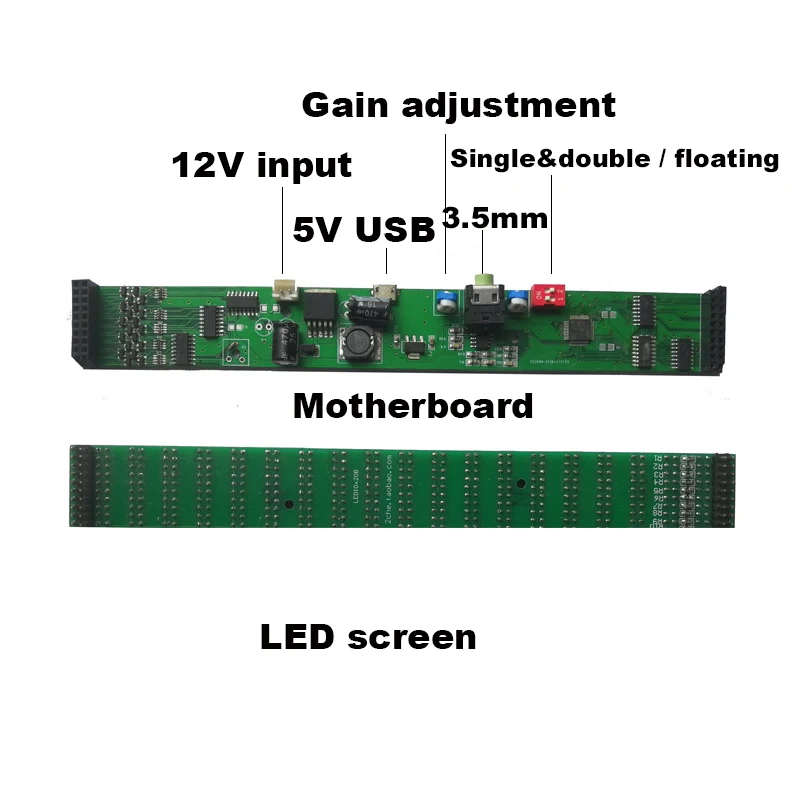 Colorful LED Music Spectrum Display Analyzer 20 Segments 10 Levels MP3 PC Amplifier Audio Level Indicator Music