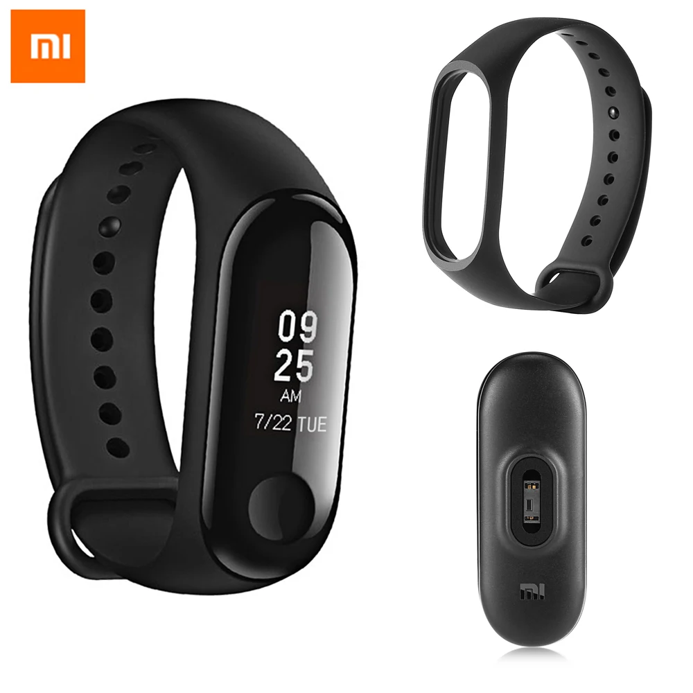 Оригинальный Смарт браслет Xiaomi Mi Band 3 фитнес большой сенсорный экран OLED дисплей