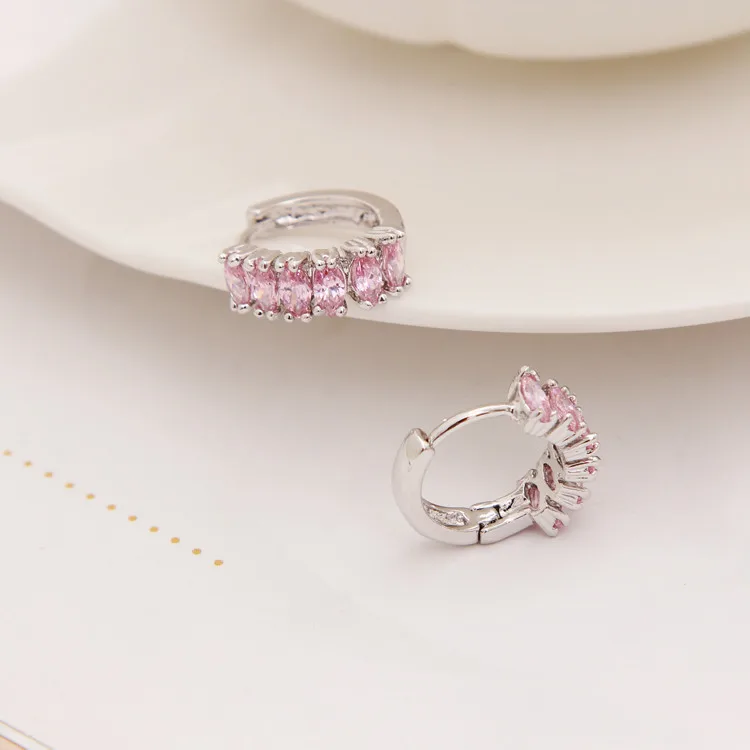 Винтажные маленькие серьги-кольца с кубическим цирконием для женщин, модные украшения с покрытием из белого серебра, серьги Букле д 'ореиль