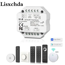 Светодиодный диммер 220 в 230 В 110 В AC Triac беспроводной РЧ с регулируемой яркостью кнопочный переключатель с 2,4G дистанционным 220 В диммер переключатель для светодиодный лампы S1-B