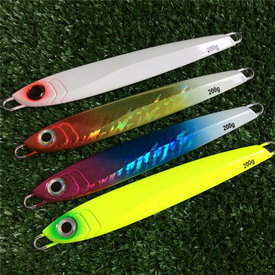 

Swolfy 4pcs Lead Metal Jigging Lure 150g/200g 4colors Deep Sea Artificial Fishing Bait hard lure fishing lure