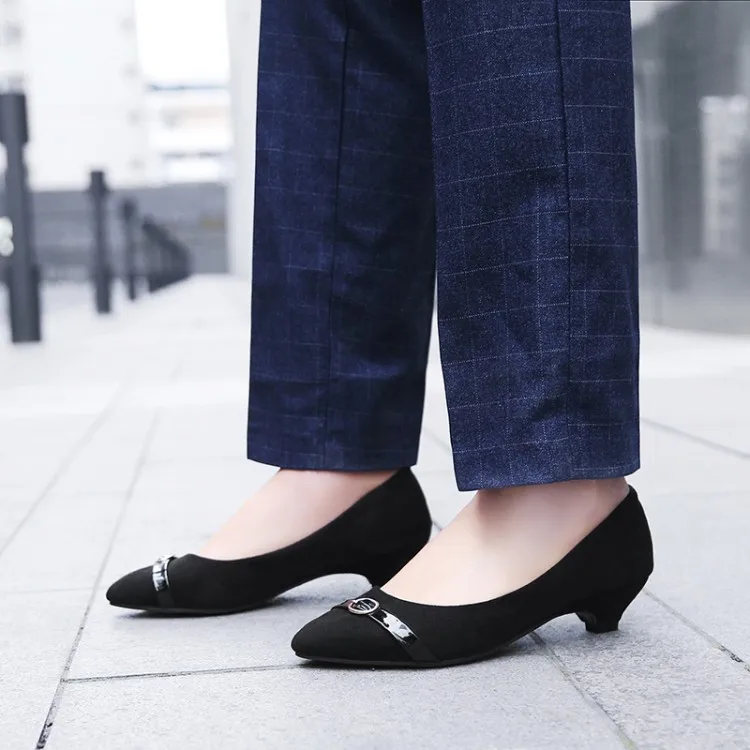 

Big Size 11 12 13 14 15 16 17 ladies high heels women shoes woman pumps Sweet strap buckle small pointed single shoes