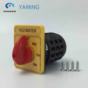 

Voltmeter voltage transfer switch manual cam rotary changeover switch 7 position 3 phase yellow