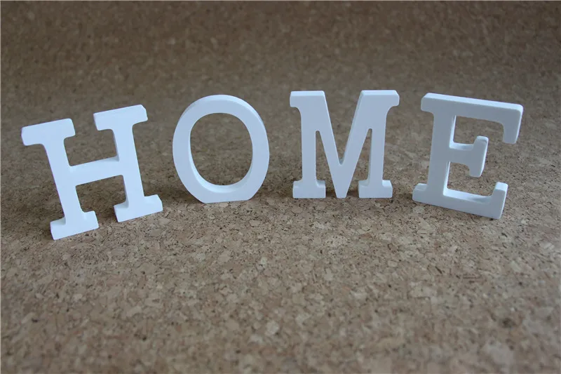 Искусственный деревянный белые буквы 8 см Алфавит ZAKKA Свадебные украшения украшение дома Имитация дерева письмо - Цвет: HOME