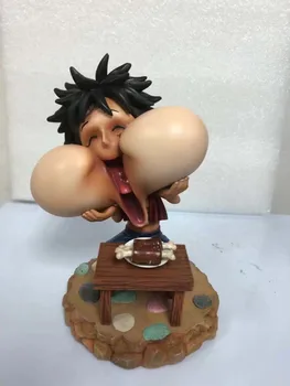 

12CM Japanese anime figure one piee Q version luffy funny face action figure collectible model toys for boys