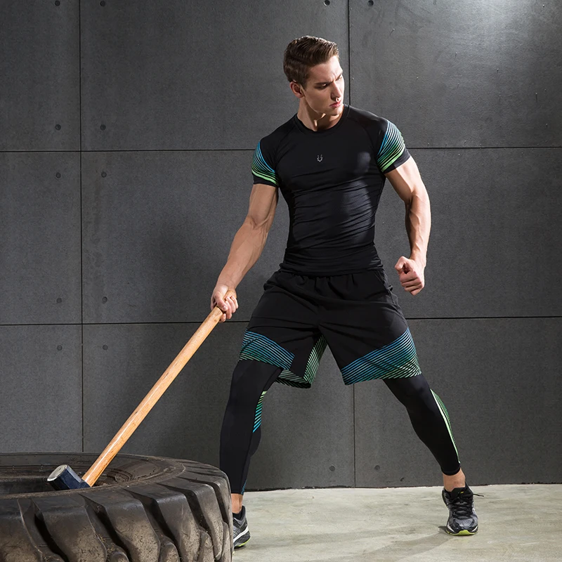 Обтягивающая мужская кофта для бега подходящий для ФИТНЕССА тренировки спортивные футбольные майки компрессионная спортивная одежда