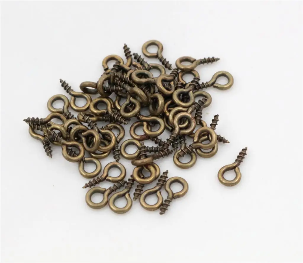 100 قطعة/الوحدة صغيرة صغيرة مصغرة العين دبابيس eyepins خطاف الثقوب المسمار الخيوط الفضية المشابك هوكس مجوهرات ديي صنع الاكسسوارات