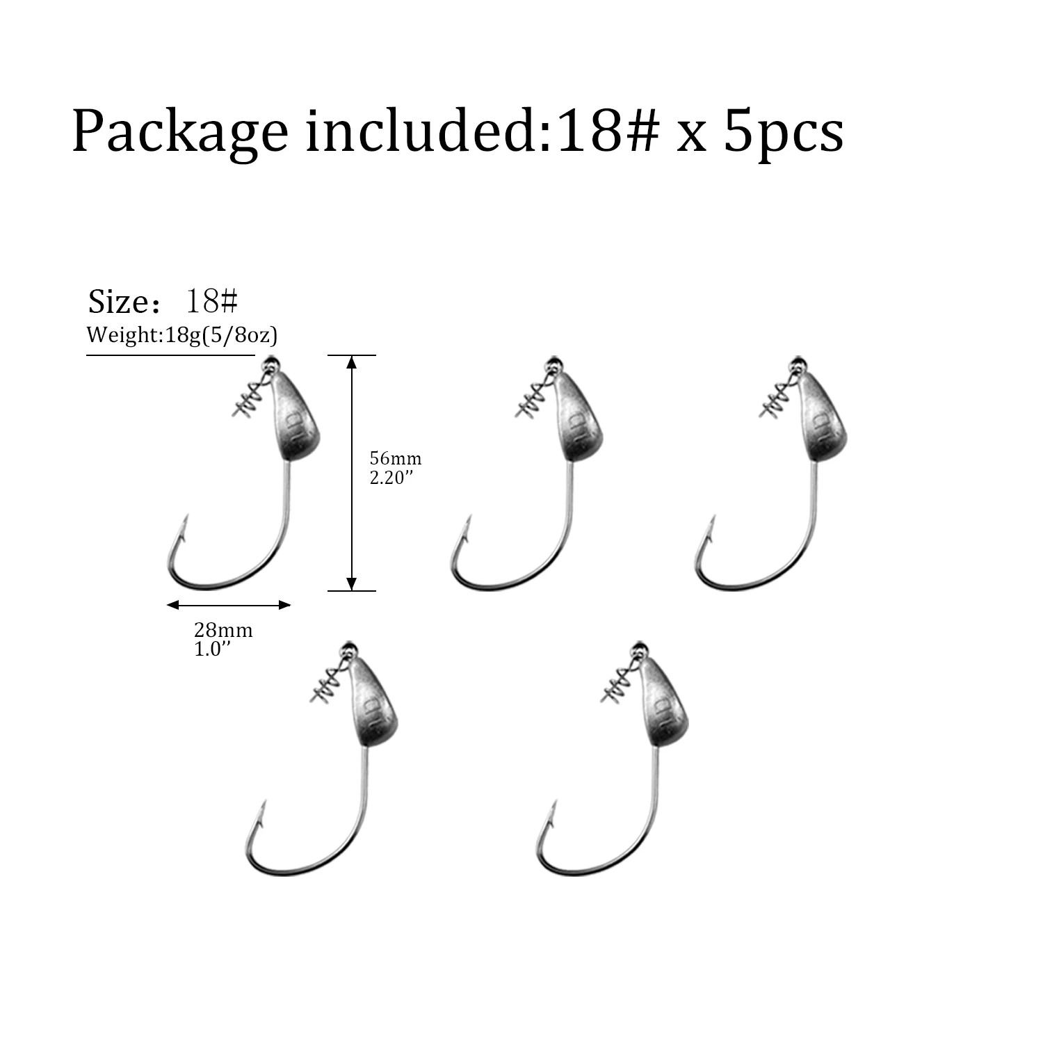 5 шт. рыболовный крючок с свинцовой головкой, 3,5 г, 5 г, 7 г, 10 г, 15 г, 18 г, 21 г, винтовой крючок, рыболовные снасти, рыболовные снасти, рыболовные крючки со спиральным винтом - Цвет: 5pcs 18g