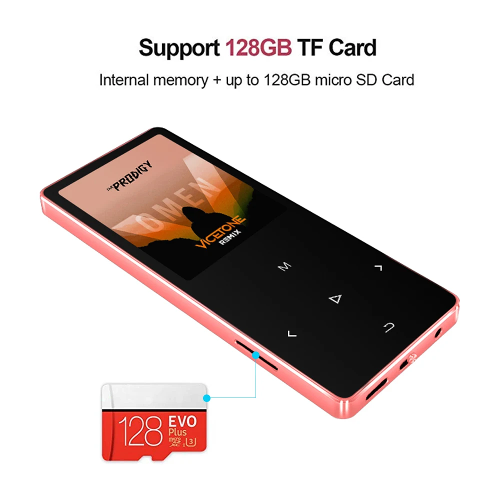 REDANT mp3 плеер с Динамик 1,8 дюйма Экран сенсорные клавиши fm-радио, мини-USB MP 3 Hi-Fi плеер Портативный Металл walkman MP-3