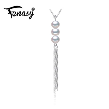 

FENASY natural Pearl necklace, Pearl with 925 Sterling Silver pendant,Birthday gift Jewelry Women Accessories necklaces with box
