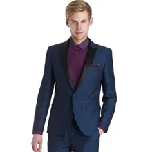 Индивидуальный Жених однобортный черный свадебный Высококачественный бизнес вечерние платья с зазубренными лацканами мужской костюм(куртка+ брюки