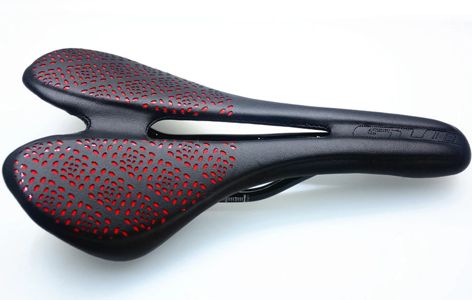 GUB-MTB-road-mountain-bike-saddle-full-carbon-leather-cushion-seat-bicycle-saddle-black-red (1)