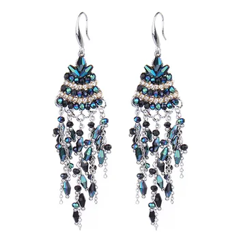 

Warme Farben Bohemia Women Drop Earrings Crystal from Swarovski Long Tassel Fine Jewelry Earrings Party Gifts for Lady Wholesale