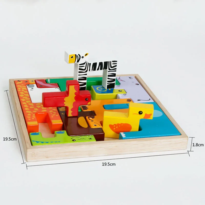 Детские игрушки Дерево животное Мультяшные блоки мини-игрушки Интересные строительные Конструкторы для раннего образования, чтобы