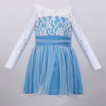 NEW Kids Girls long sleeve patchwork Princess Lace dress for age 2-11 Y