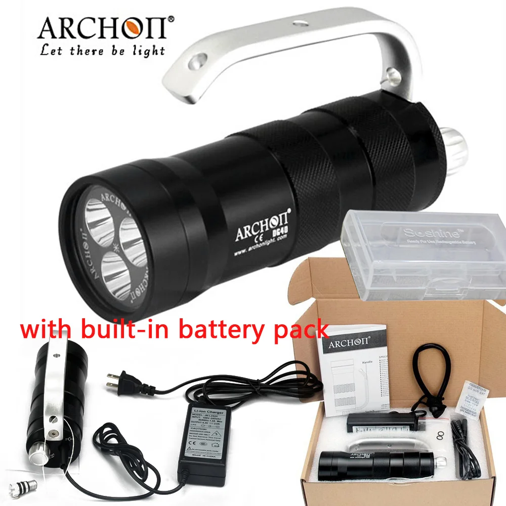 

ARCHON WG46 DG40 Diving light 3 CREE XM-L2 U2 LED max 2000 lumen underwater 100 meter spot Flashlight +battery pack and charger