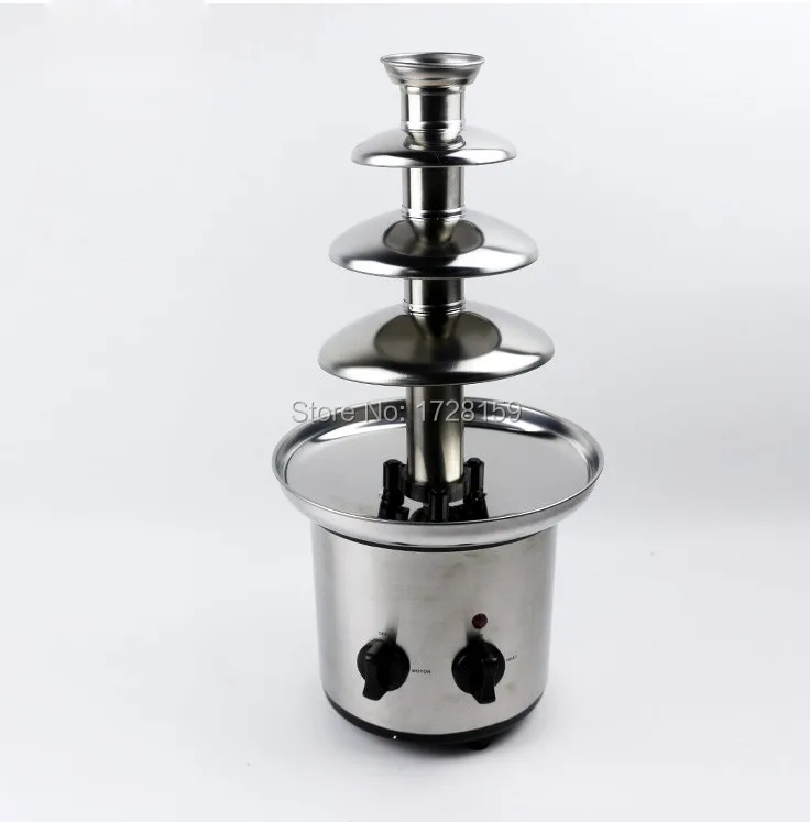 

Free shipping Stainless Steel 4-Tiers small mini home chocolate fondue fountain Machine for Event Wedding Children Birthday