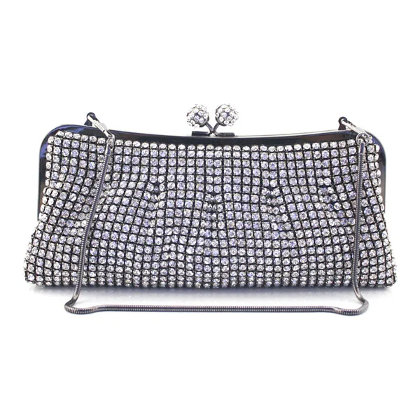 

Ladies Appliques soft Crystal Evening Purse Bridal Party Clutch Bag Diamond Metal Clutches Bag Women Wedding Handbag(6076-BG)